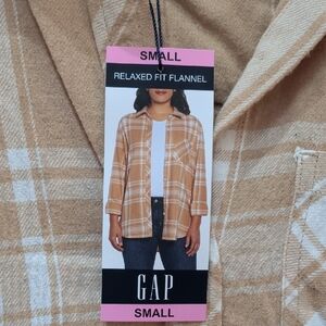 GAP Beige Plaid Flannel Shirt